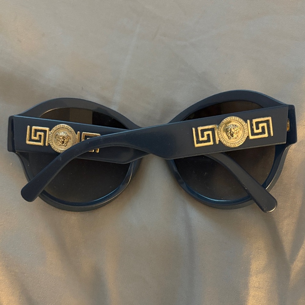 Versace Women's Sunglasses with Black Frame and Gold Details